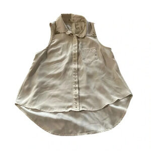 Cotton Candy women's size small sleeveless cream tunic with embellishments